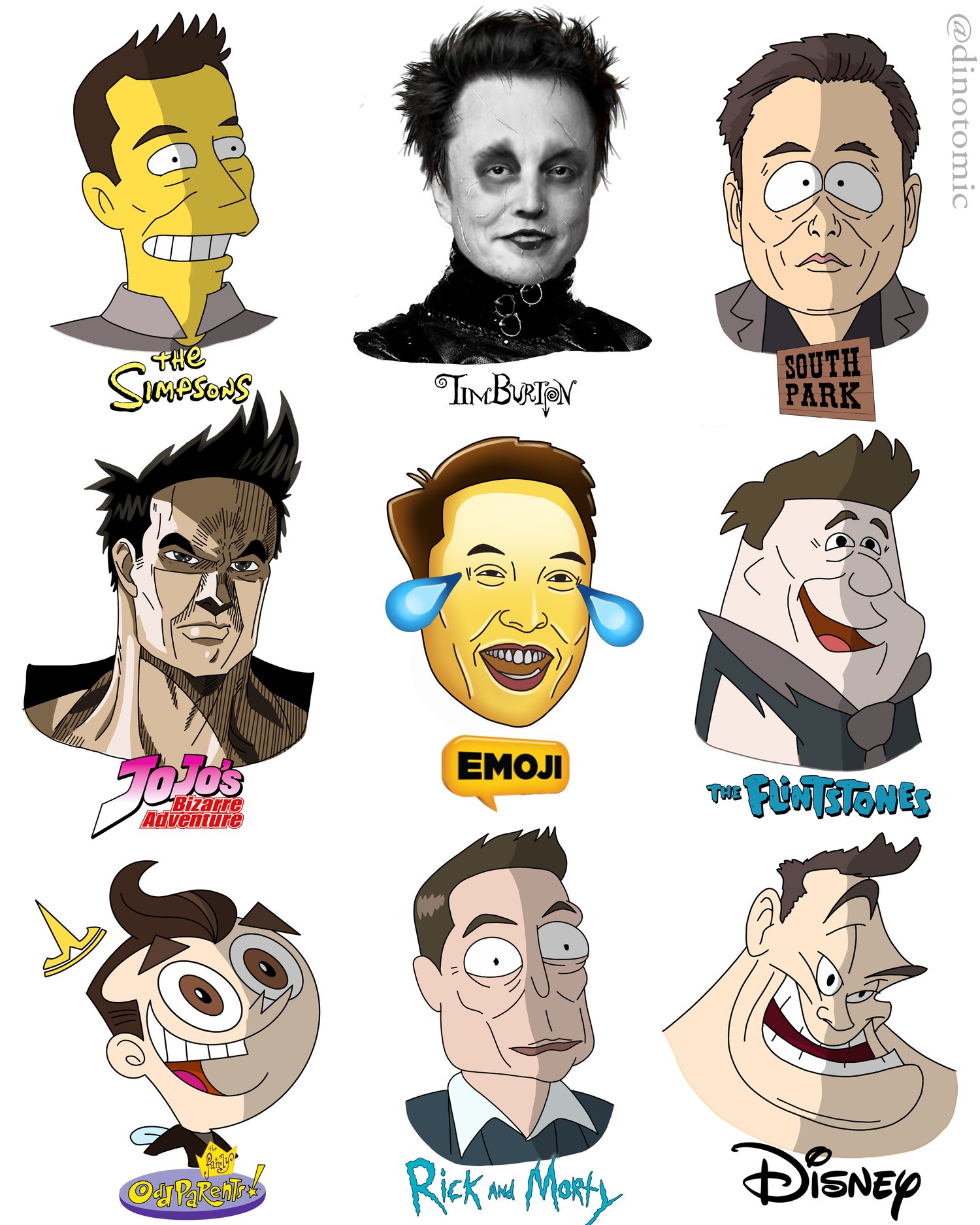 Image of #179 Elon Musk different styles