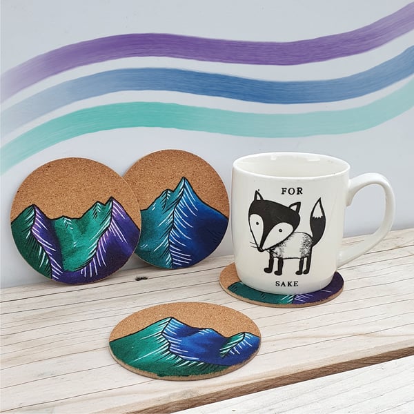 Image of Custom Painted Mountain Coasters