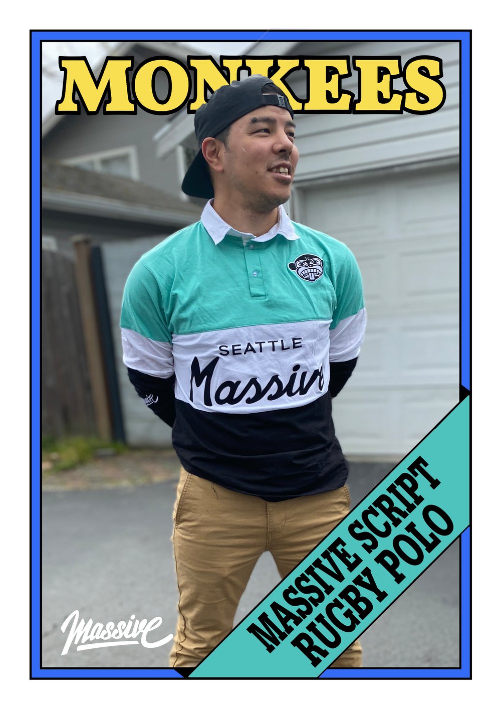 Massive Script Long Sleeve Rugby Polo
