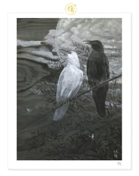 Image 1 of Crows and Silver Moon 11 x 14" Print