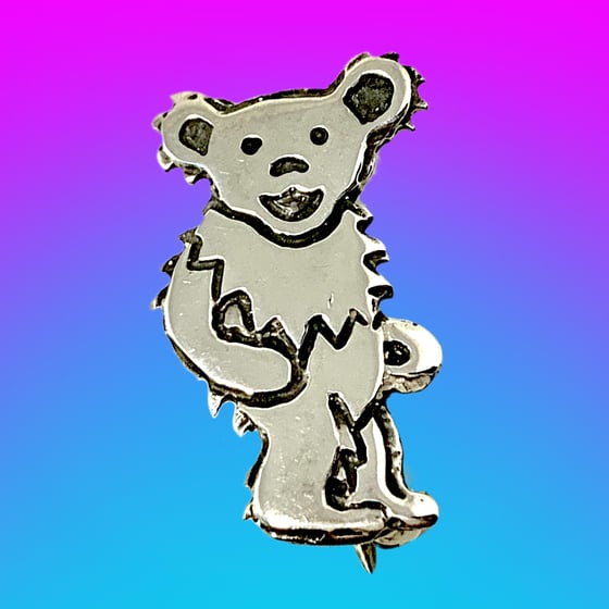 Image of Dancing Bear Pin Cast in Sterling Silver 