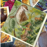 Image 2 of Die-cut Greetings Card - Otter Encounter 