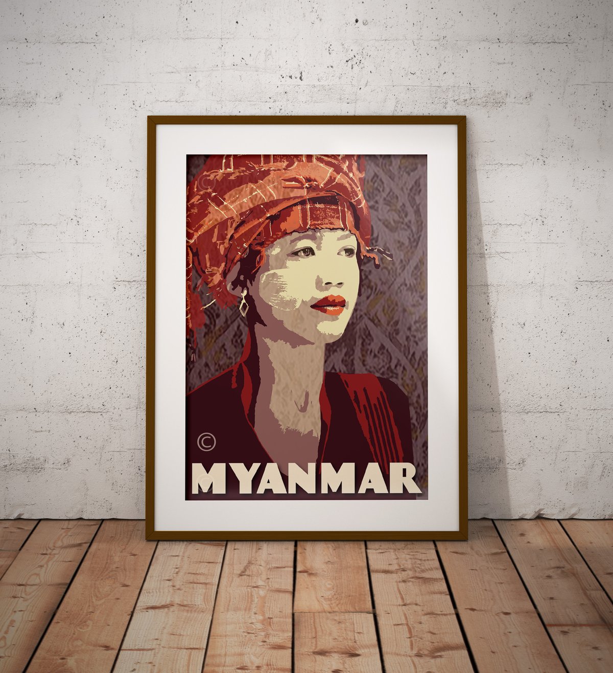 Image of Vintage poster Myanmar - Pao Woman with Thanakha - Fine Art Print