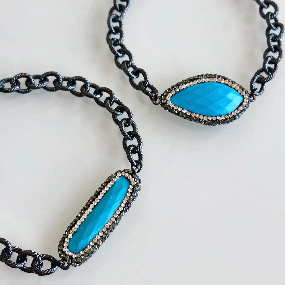 Image of Turquoise Gunmetal Bracelet