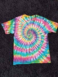 Image 1 of Hippie Pastel Rainbow Tie Dye Shirt Boho