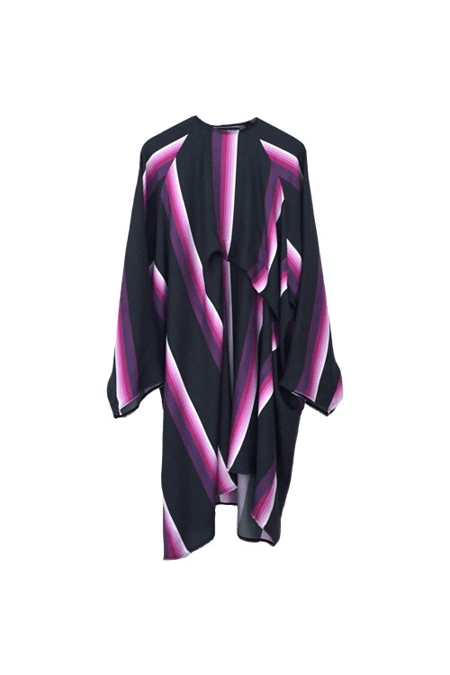 Image of Dress 1 - Silk twill - Purple stripe