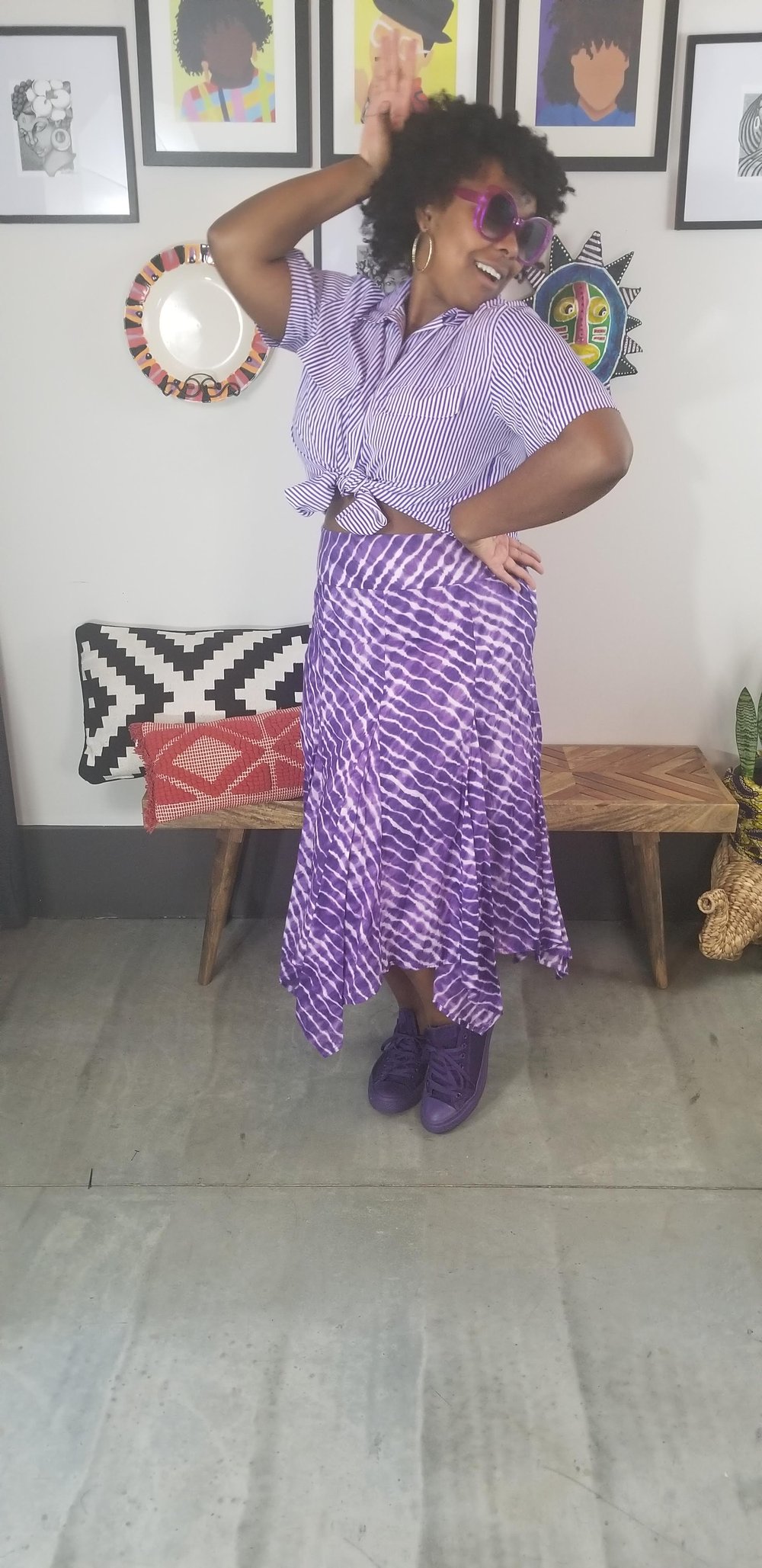 Image of Purple Tie Dye Skirt Women's Size 12/14