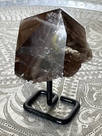 Image 19 of Smoky Quartz Natural Point With Rainbows On Stand #2650