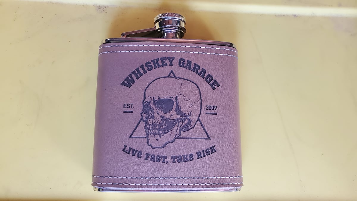 Image of Leather Whiskey Garage Flasks