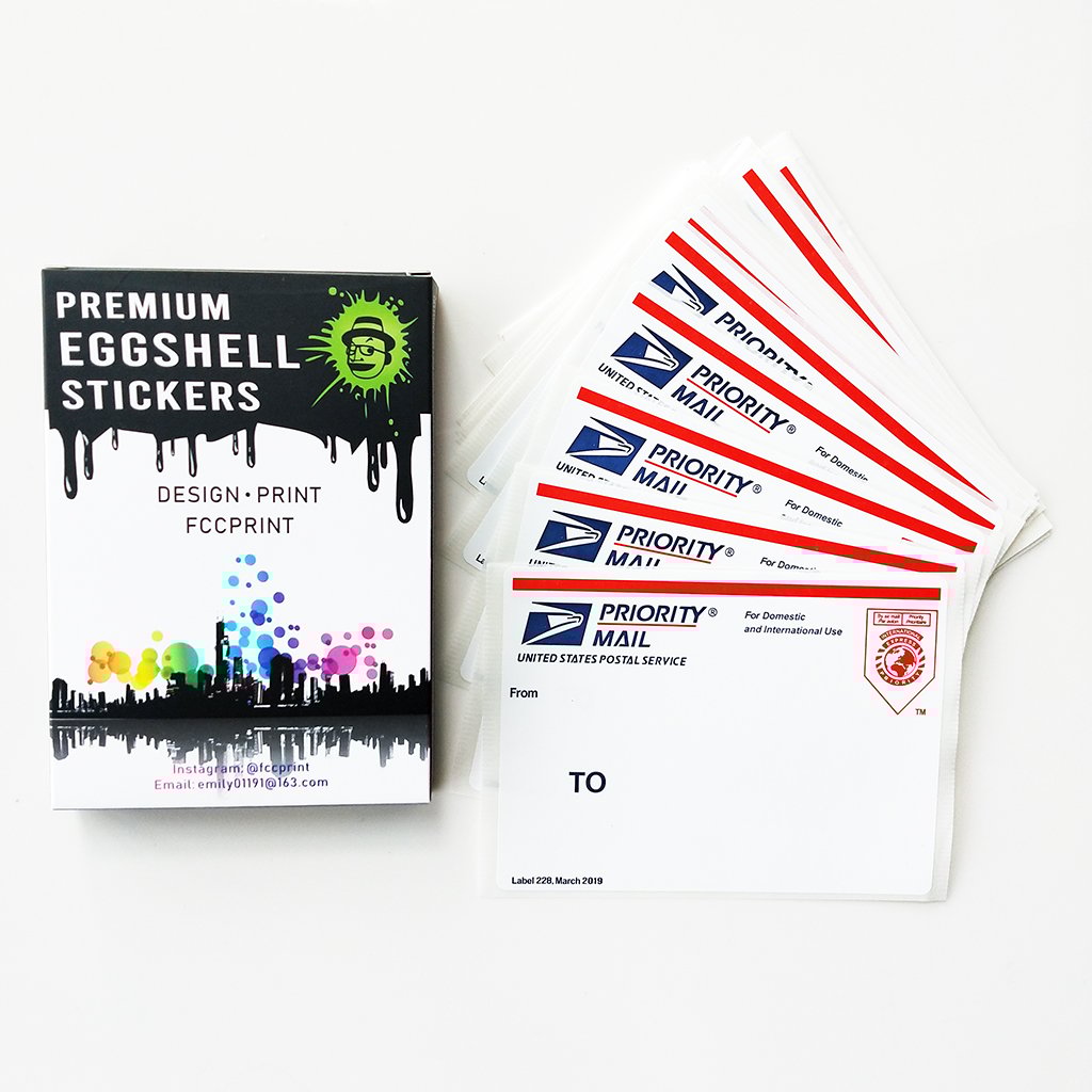 Free shipping 50pcs/100pcs Red Map USPS Priority Mail Eggshell Stickers