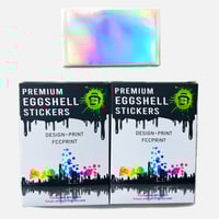 Image 3 of Free Shipping Worldwide Blank Plain Hologram Eggshell Stickers 50/100/200pcs