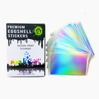 Image 1 of Free Shipping Worldwide Blank Plain Hologram Eggshell Stickers 50/100/200pcs