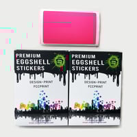 Image 3 of Free Shipping Worldwide Blank Fluorescent Pink Eggshell Stickers 50/100/200pcs