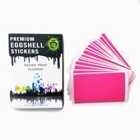 Image 1 of Free Shipping Worldwide Blank Fluorescent Pink Eggshell Stickers 50/100/200pcs