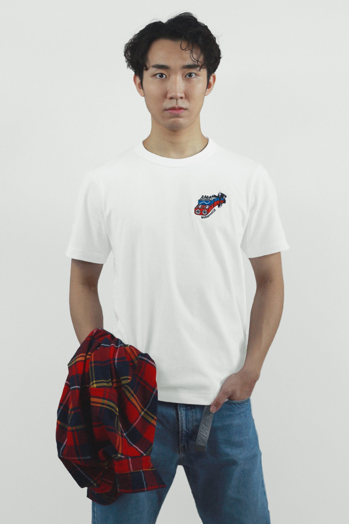 Graphic Embroidery Tee - "Roller Coaster" Embroidery Tee