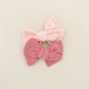 Image of Barrette coton ajouré rose