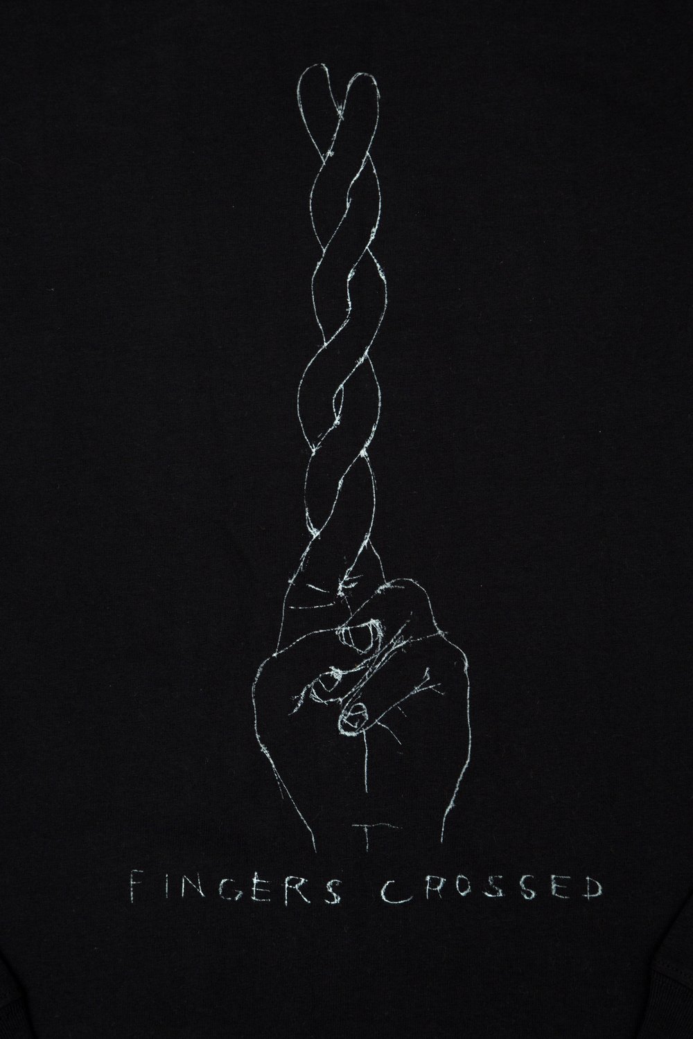 Fingers Crossed Unisex Black Long Sleeve (Organic)