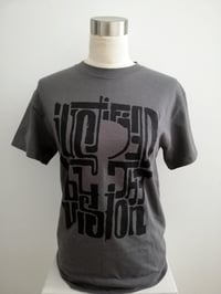 Justified T-shirt (black on charcoal)