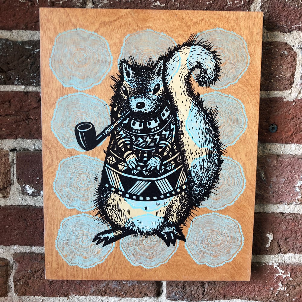 Image of Pretentious Squirrel on Birch 
