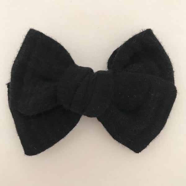 Image of Barrette double gaze coton noire