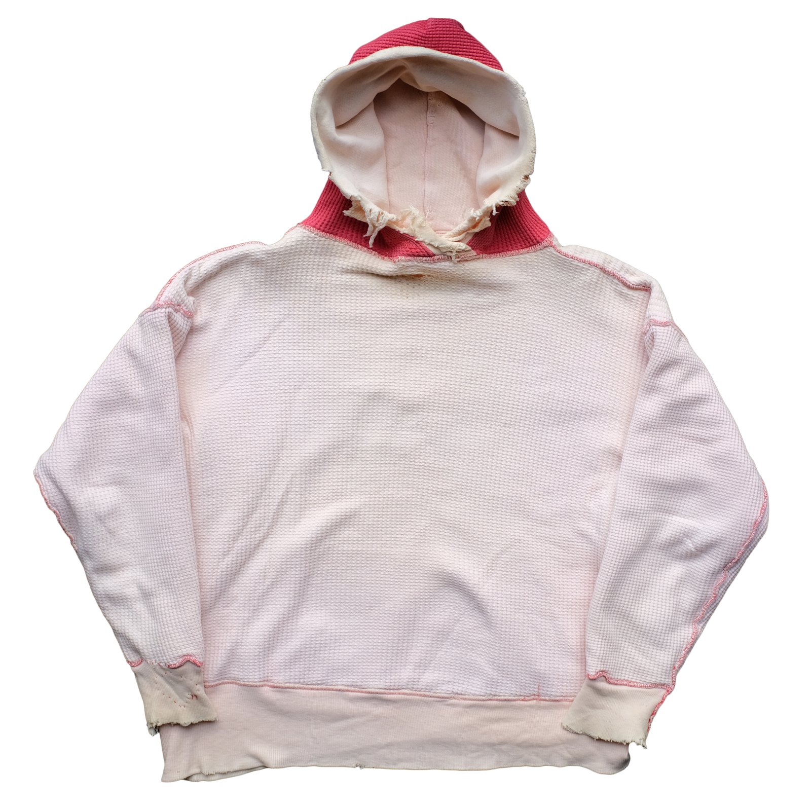 Vintage 50's Double Face White Two Tone Hoodie | Trim's Vintage