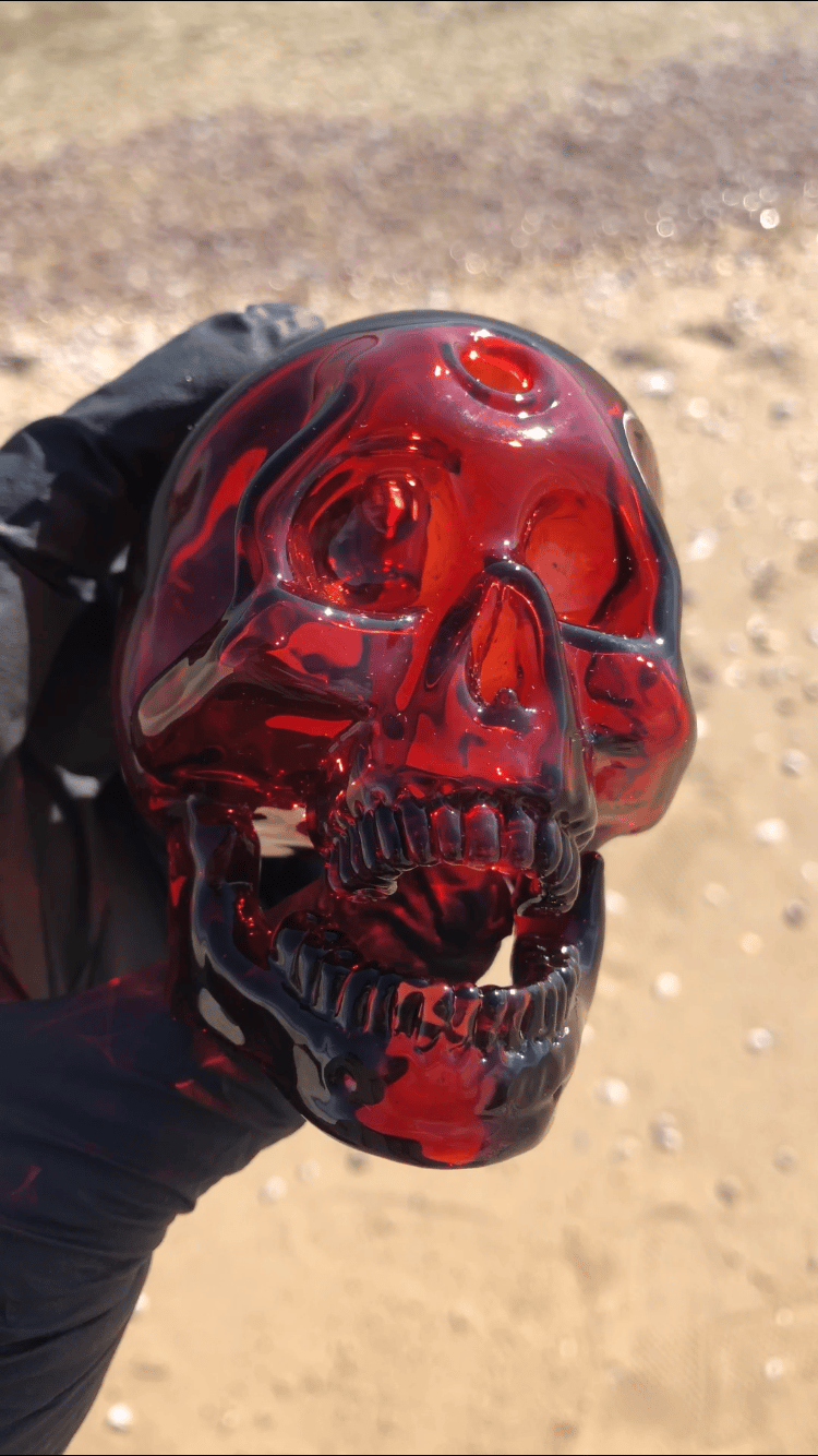 Image of Red Full Anatomical Skull 10mm Dewar