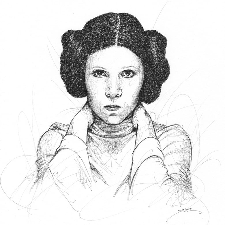 Image of Carrie Fisher Doodle