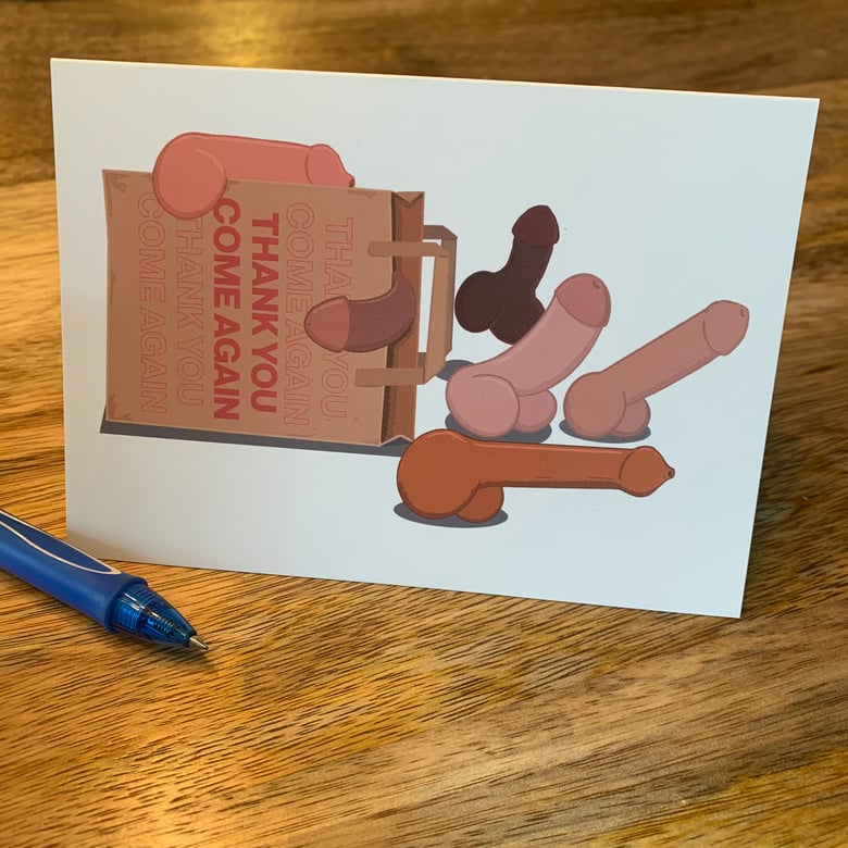 Image of Bago Dicks Greeting Card