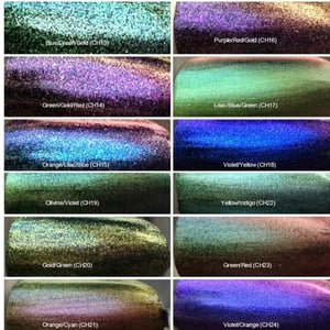 Image of Chameleon Color-Shift Pigments <p> 39 Colors Available