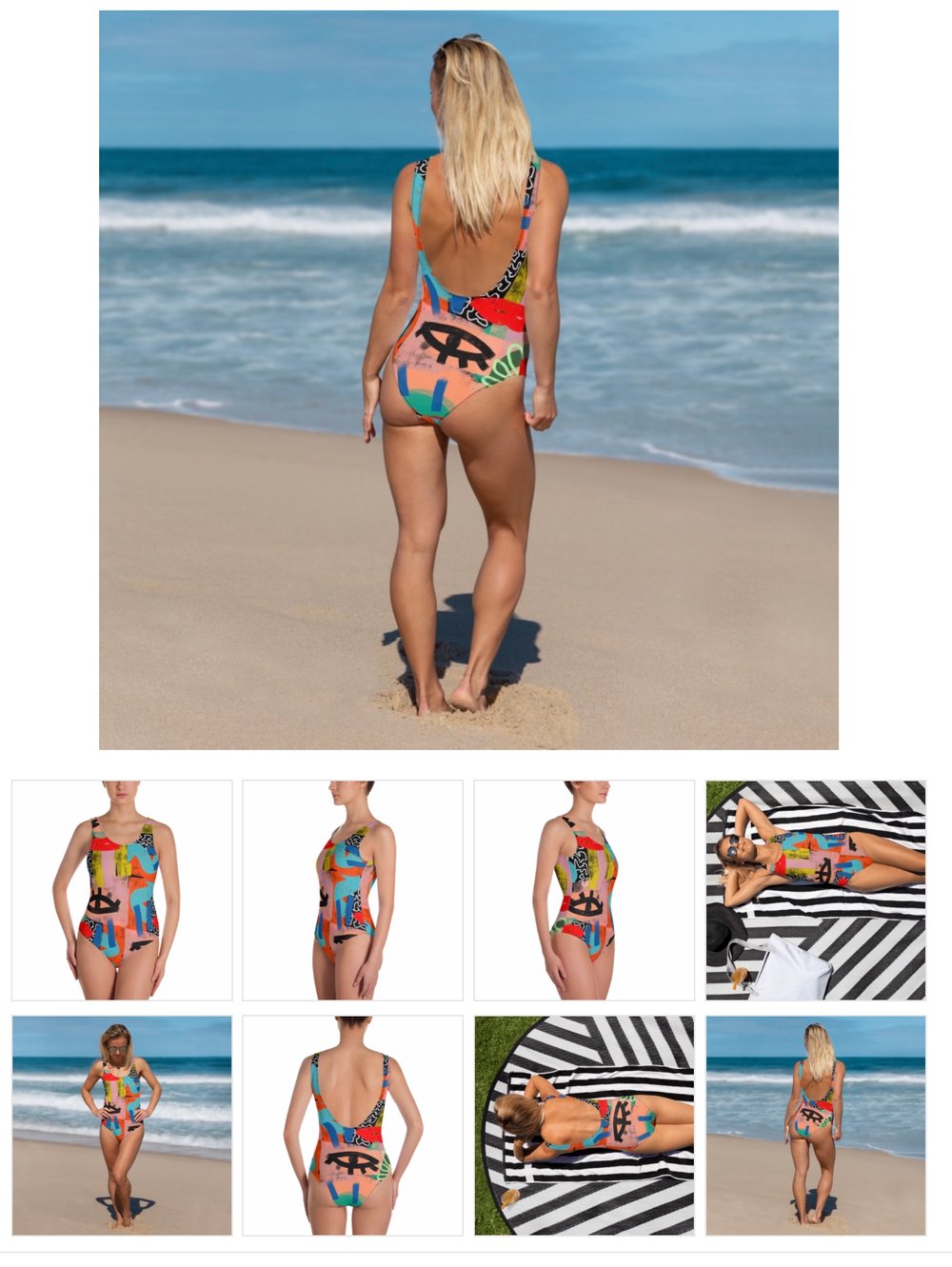 Image of Graffiti Printed Swimsuit