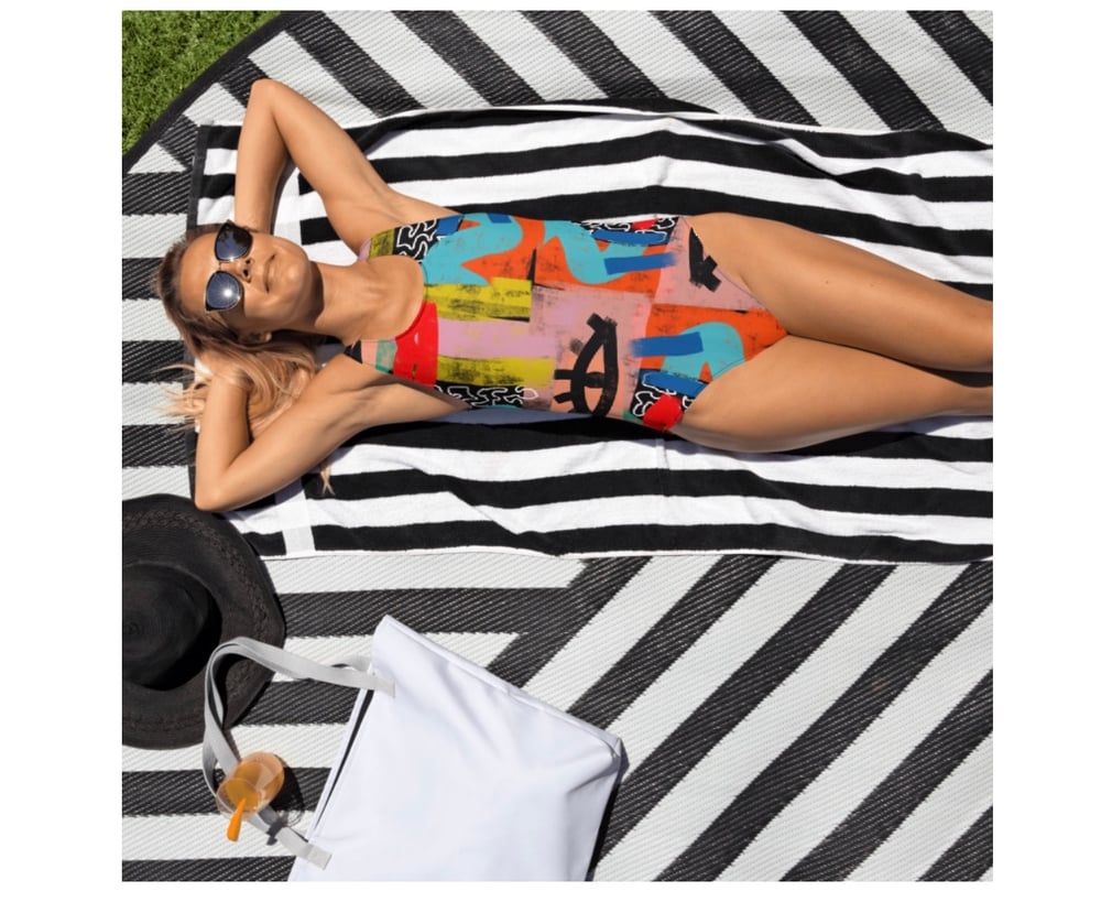 Image of Graffiti Printed Swimsuit