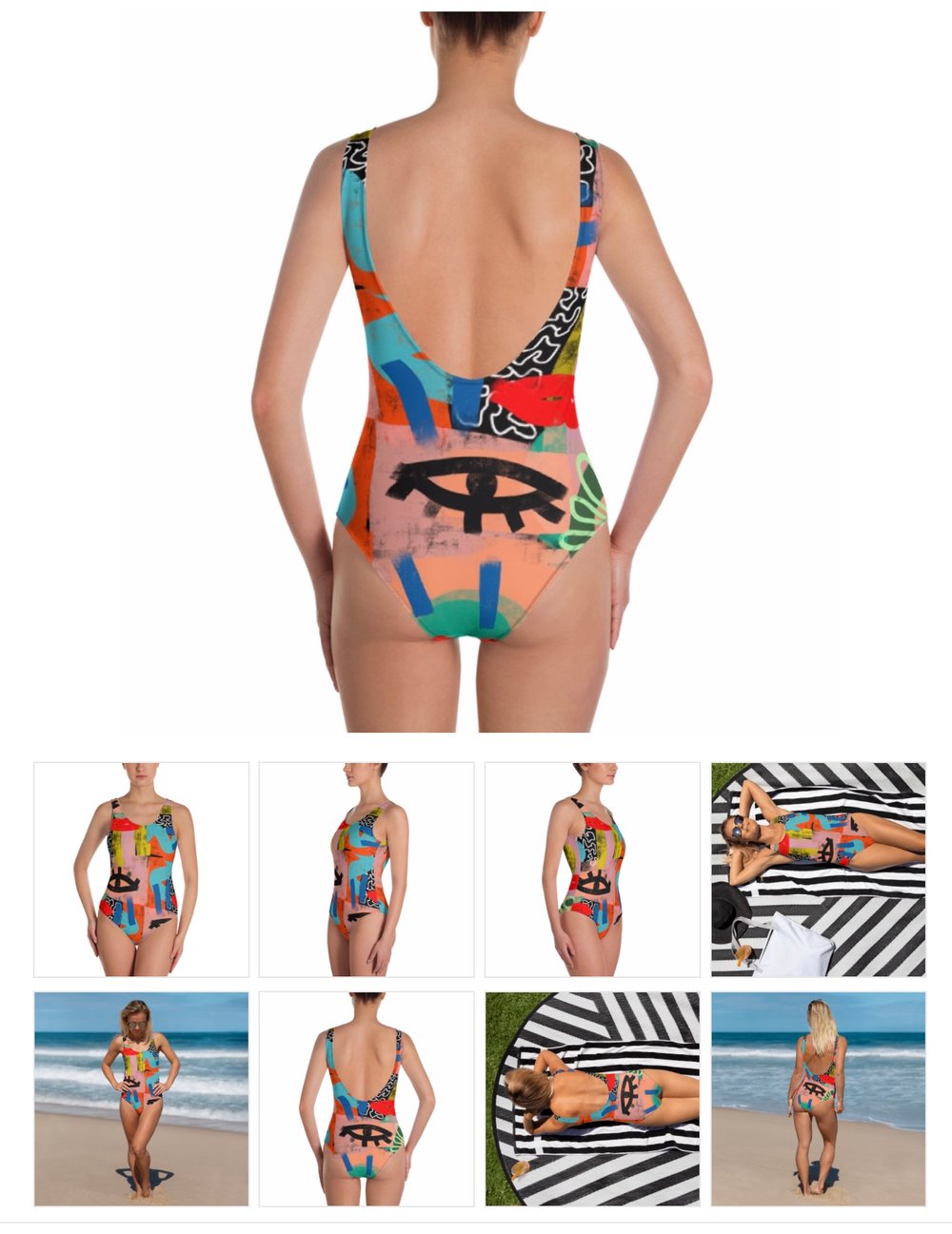 Image of Graffiti Printed Swimsuit