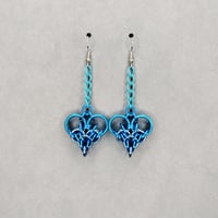 Image 5 of Chainmaille Heart Earrings