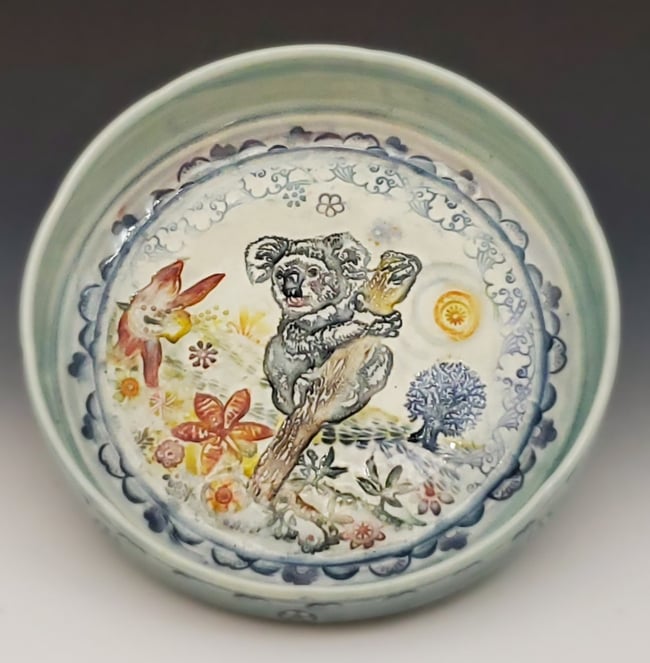 Small Porcelain Koala Handpainted Dish