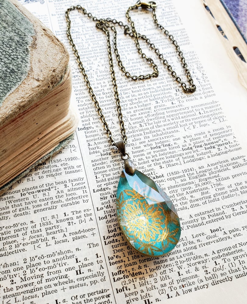 Image of Luminous Salvaged Crystal Pendant Necklace