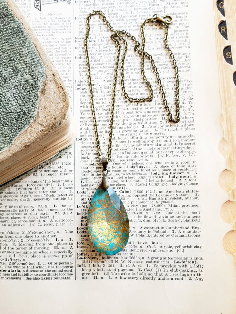 Image of Luminous Salvaged Crystal Pendant Necklace