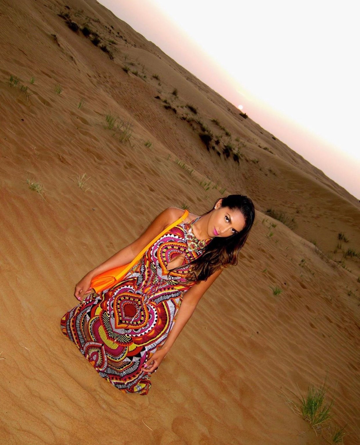 Image of RIVER ISLAND MULTI-COLOR TRIBAL PRINT MAXI DRESS WITH CUTOUT & BEADED CHEST (XS)