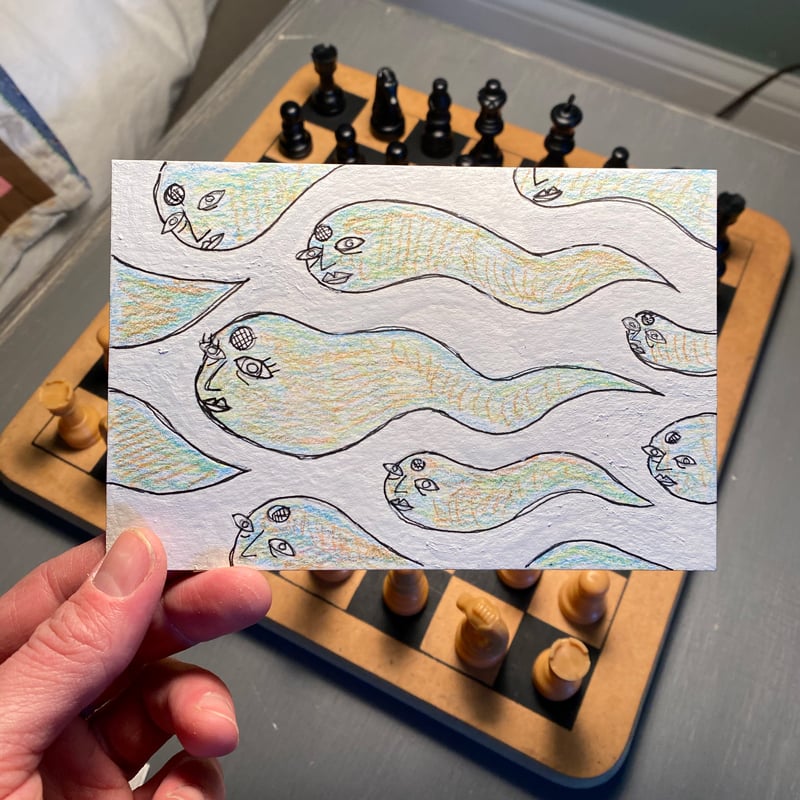Image of time to swim (mail art)