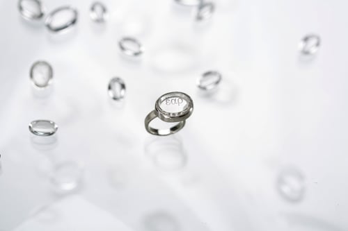 Image of "Spring, morning, freshness" silver ring with topaz · ἔαρ ·