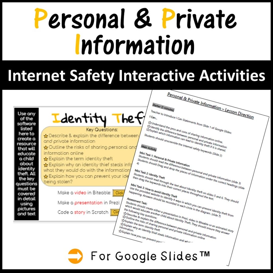 Image of Digital Tech Internet Safety Personal & Private Information (Distance Learning)