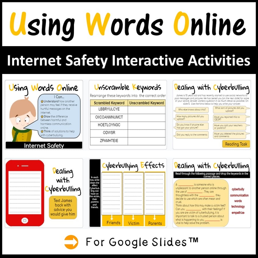 Image of Cyberbullying Using Words Online Interactive Activities