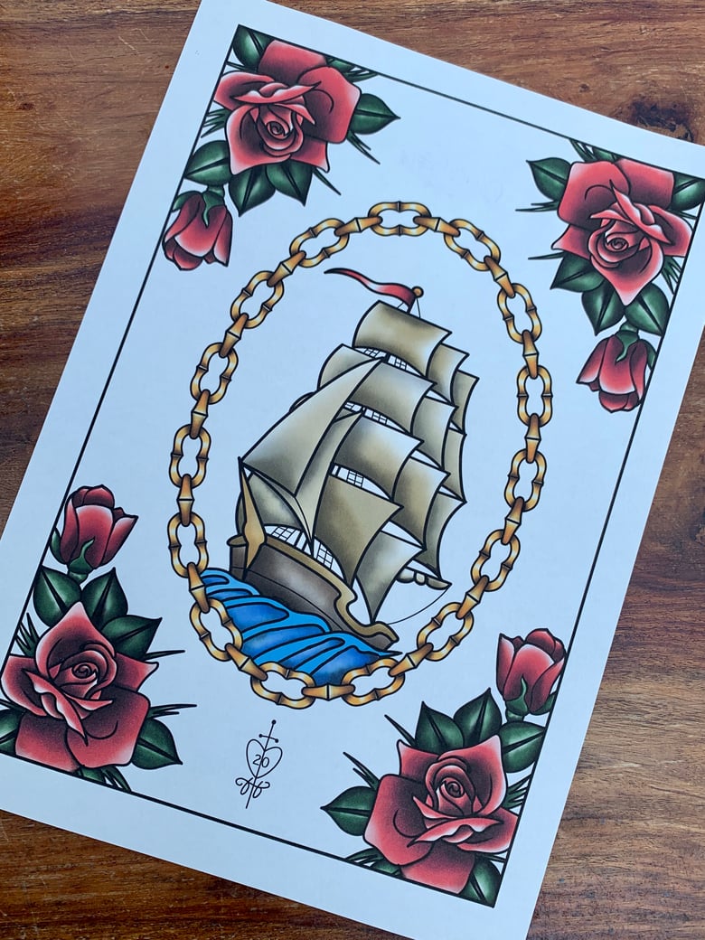 Image of Ship & Roses