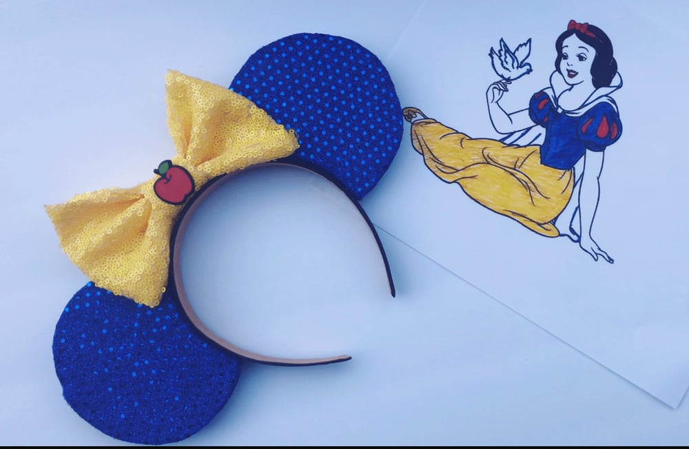 Image of Blue & yellow princess inspired mouse ears