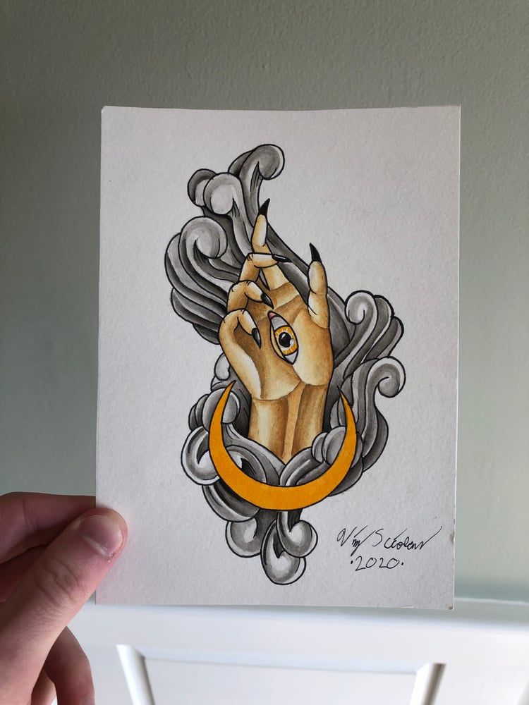 Image of ORIGINAL Hand in the Clouds 5x7in