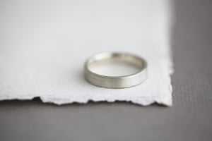 Image of 9ct white gold, 4mm flat court, matte ring