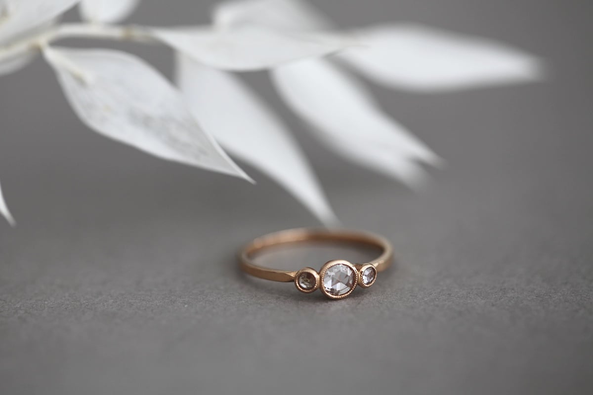 Rose gold hot sale trilogy ring