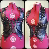 Image 4 of Vest with lacings, rings and studs