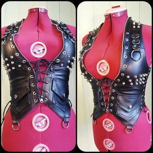 Image of Vest with lacings, rings and studs