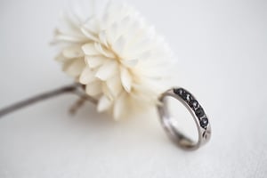 Image of *SALE* 18ct white gold 4mm rose-cut diamond semi-eternity ring (IOW147)