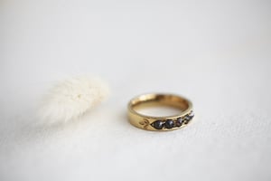 Image of 18ct gold 4mm rose-cut diamond semi-eternity ring